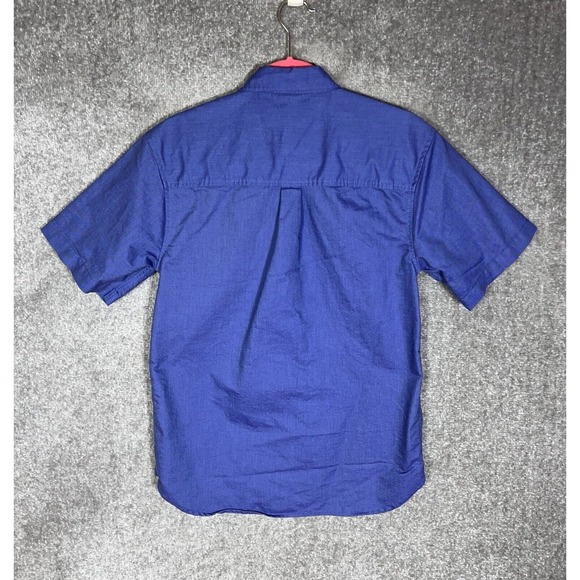 Old Navy‎ Button Down Shirt Boy Size XXL Blue Short Sleeve Chest Pocket Vintage - Picture 2 of 6